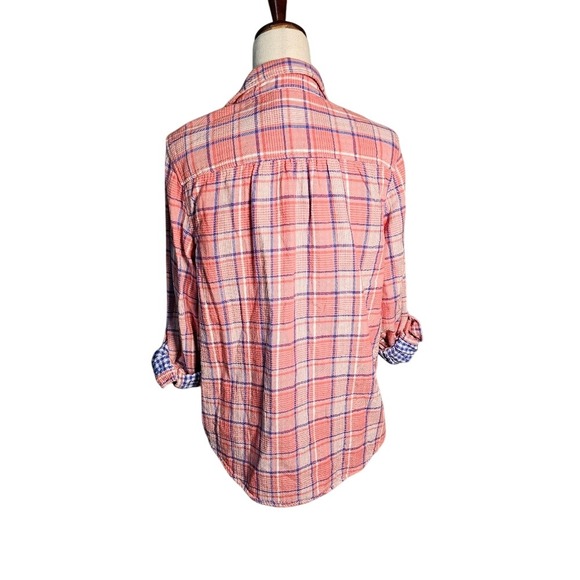 Marc New York Double Brushed 100% Cotton Flannel Size Size Large w/Roll Tabs - Picture 4 of 11